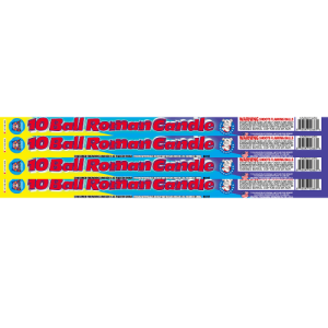 10 Ball Roman Candle | Four Pack of 10 Shot Candles